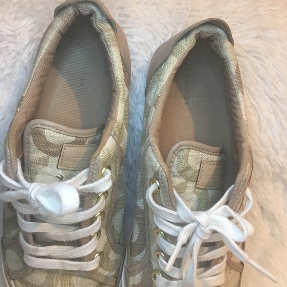 Coach Barrett Canvas Leather Trim Sneakers Size 9B - Picture 8 of 8